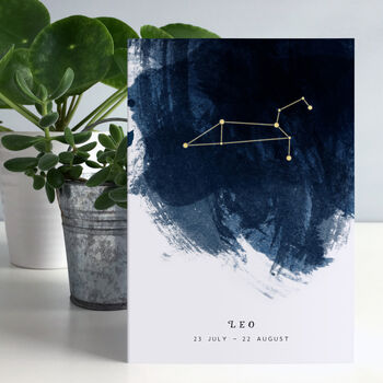 Leo Constellation Zodiac Star Sign Birthday Card, 2 of 5