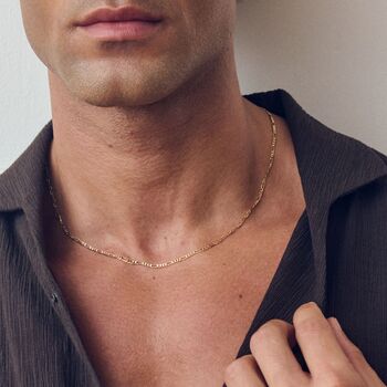 9ct Yellow Gold Solid Figaro Chain 20 Inch, 2 of 6