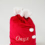 Personalised Embroidered Name Plush Christmas Santa Sack, thumbnail 3 of 4