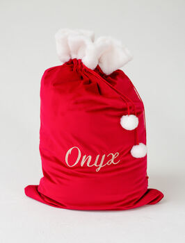 Personalised Embroidered Name Plush Christmas Santa Sack, 3 of 4