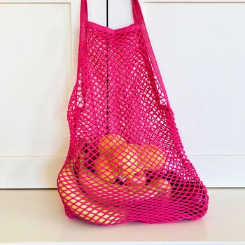 Pink Cotton Mesh Shopping Bag, 2 of 4