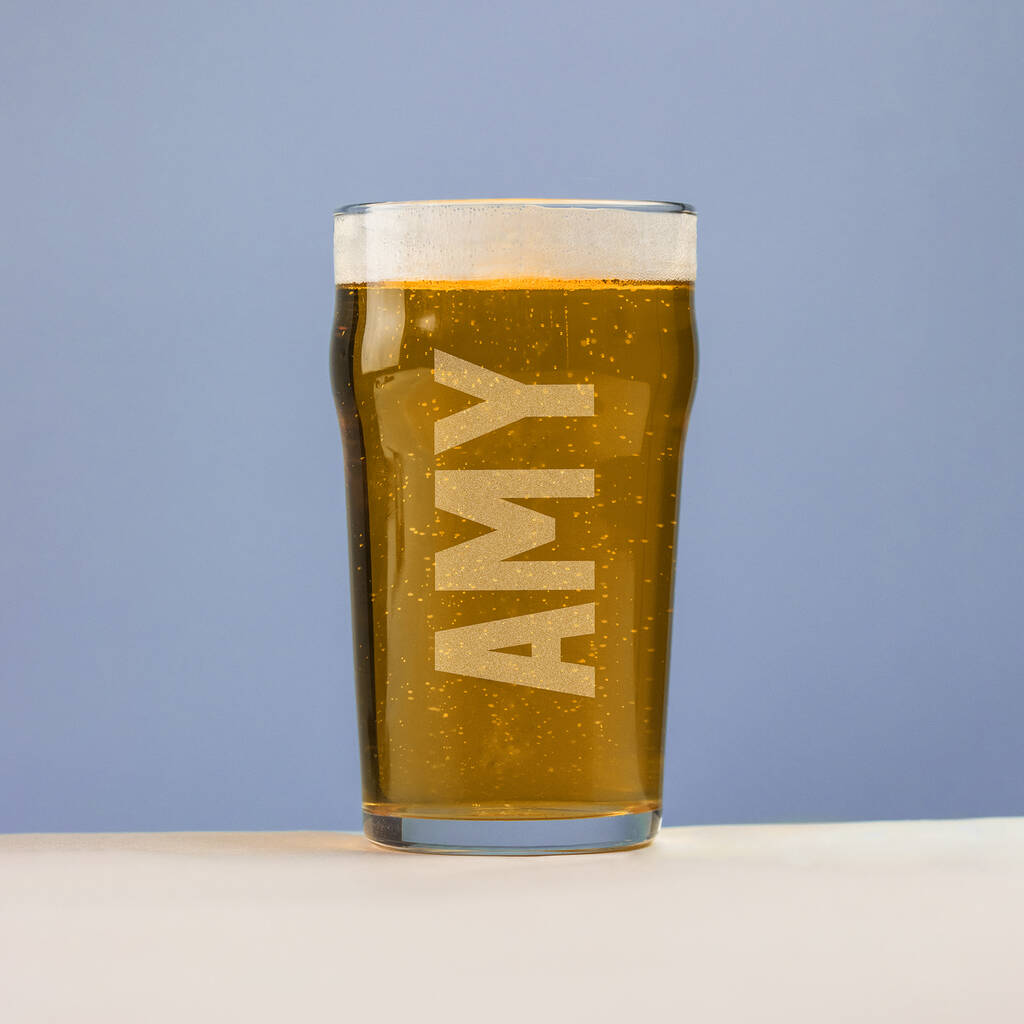 Pub Style My Name Pint Beer Glass, 1 of 3