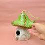 Mushroom Ceramic Bird House And Bird Feeder Garden Gift, thumbnail 10 of 10