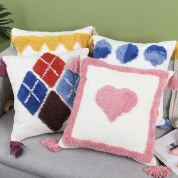 Pattern Colourful Canvas Cushion Covers, 2 of 8