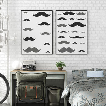 Reusable Plastic Stencils Five Mustache With Brushes, 4 of 5