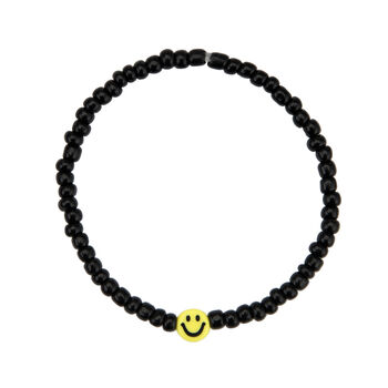 Black Smiley Beaded Stacker Bracelet, 2 of 2