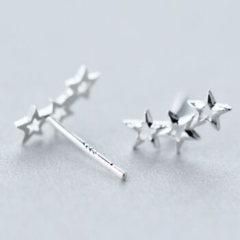 Friendship Sterling Silver Star Cluster Earrings, 2 of 7