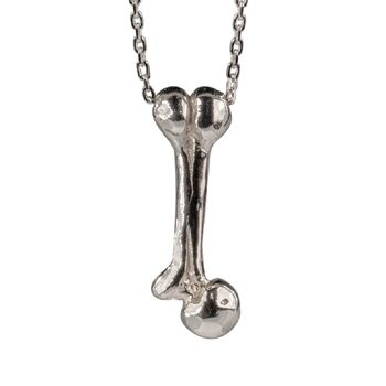 Sterling Silver Bone Charm Necklace, 3 of 5