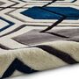 Area Rug Hand Tufted Rectangle Grey/Navy, thumbnail 5 of 8