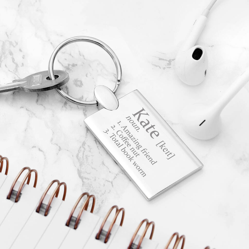 Personalised Definition Keyring By JUNGLEY