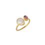 Double Natural Red Gemstone Sterling Silver Ring, thumbnail 2 of 2