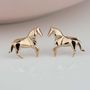Silver And Rose Gold Plated Origami Horse Earrings, thumbnail 1 of 6