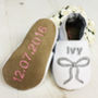 Personalised Silver Bow Christening Shoes, thumbnail 1 of 9