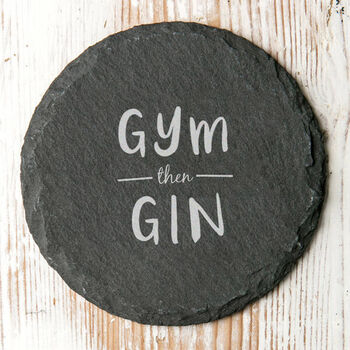 Engraved Glass Coaster Gym Then Gin Gift For Girlfriend, 2 of 5