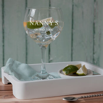 Personalised Engraved Gin And Tonic Glass Gift For Grandma, 4 of 4