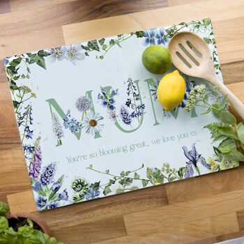 Personalised Mother's Day Wildflower Glass Worktop Saver, 3 of 7