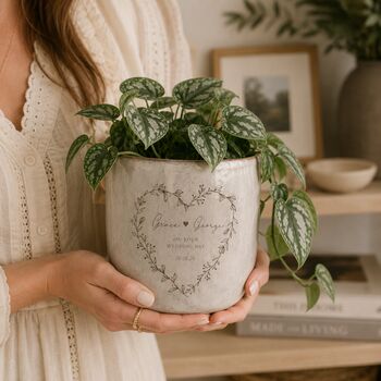 Personalised Engraved Plant Pot Wedding Gift, 5 of 8
