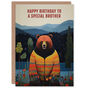 Hipster Cardigan Bear Brother Birthday Card, thumbnail 1 of 4