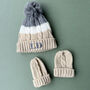 Embroidered Baby Winter Hat And Mittens Set, thumbnail 1 of 3
