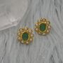 Pearl, Emerald Stud Earrings, thumbnail 4 of 6