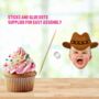 Personalised Cowboy And Cowgirl Photo Cupcake Toppers, thumbnail 3 of 3