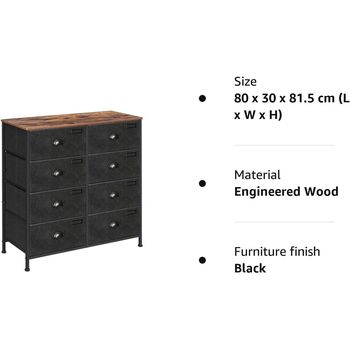 Fabric Chest Of Drawers Storage Tower Eight Drawers, 8 of 9