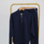 Margot Relaxed Cigarette Style Sweatpants Navy Blue Available In Regular And Tall Length, thumbnail 6 of 6