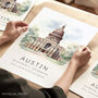 City Landmark Travel Destination Cards For Austin Texas, thumbnail 1 of 7