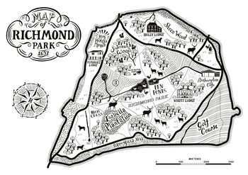 Richmond Park Map Print, 3 of 4