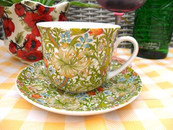 Large Cup And Saucer In William Morris Golden Lily Design, 7 of 9