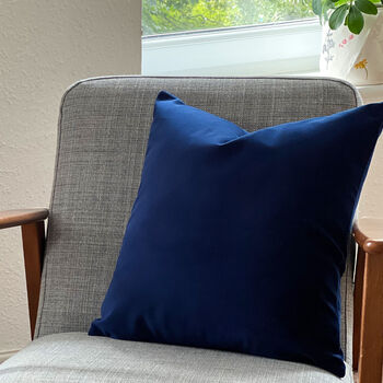 Luxury Super Soft Velvet Cushion Royal Blue, 2 of 5