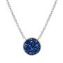 Blue Druzy Crystal Round 925 Sterling Silver Necklace, thumbnail 3 of 4