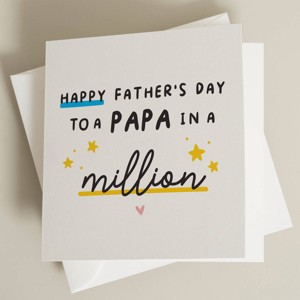 Personalised One In A Million Fathers Day Card By Paper Scene