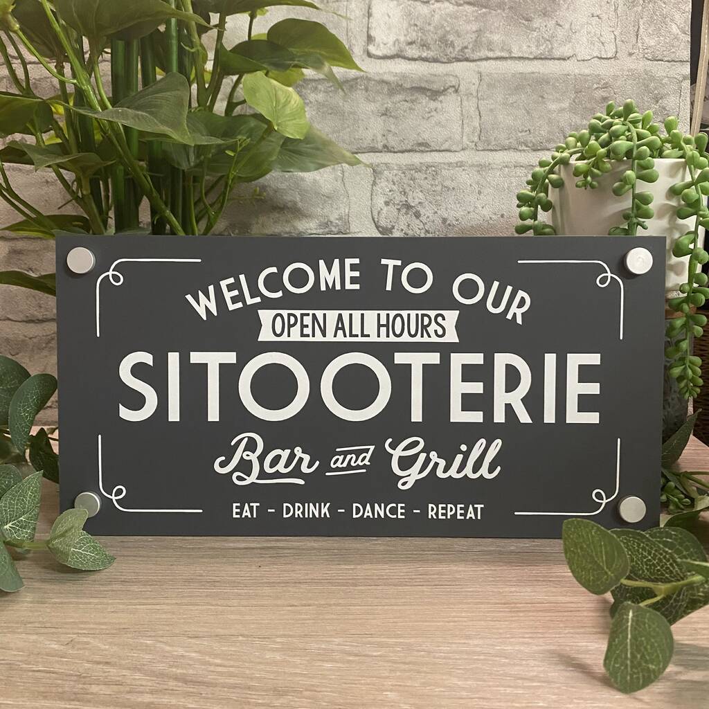 Welcome To Our Sitooterie Outdoor Garden Sign, 1 of 12