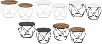 Set Of Two Round Coffee Tables With Steel Frame, 12 of 12