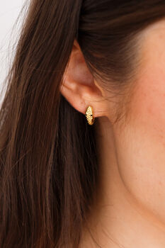 Gold Plated Ear Hugging Snake Hoop Earrings, 6 of 8