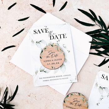 Botanical Save The Dates Magnet Wedding Cards, 3 of 10