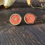 Personalised Monogrammed Initials Leather Cufflinks, thumbnail 7 of 9
