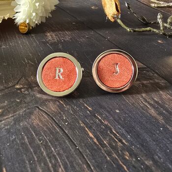 Personalised Monogrammed Initials Leather Cufflinks, 7 of 9