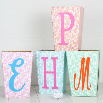 Recycled Personalised Waste Paper Bin Pastel Colours, 3 of 5
