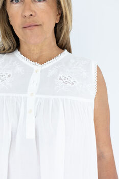 Women's White Cotton Nightdress Molly, 4 of 4