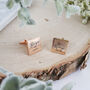 Personalised Wedding Rose Gold Plated Cufflinks, thumbnail 5 of 10