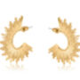 Gold Plated Sunburst Hoop Earrings, thumbnail 1 of 2