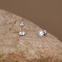 Sterling Silver Cute Sun 18 G Screw Back Stud Earrings With Ball Backs, thumbnail 6 of 11
