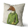 Fox In Green Decorative Cushion, thumbnail 2 of 5