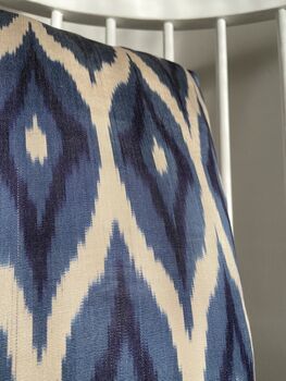Blue And Black Diamond Design Silk Cushion Cover, 7 of 8