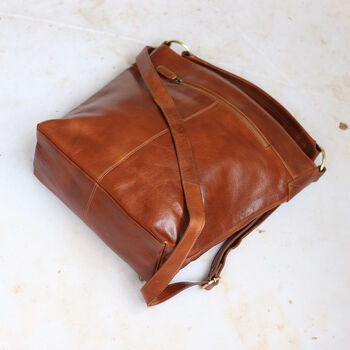 Leather Shoulder Bag, Tan, 4 of 6