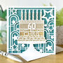 Personalised Name And Age Art Deco Cake Birthday Card, thumbnail 1 of 3