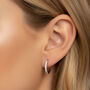 Women's Sterling Silver Small Pavé Hoop Earrings, thumbnail 1 of 4