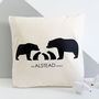 Silhouette Bear Family, Personalised Cushion Cover, thumbnail 3 of 3